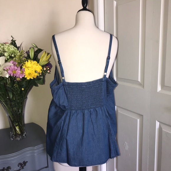 NWT Torrid Chambray Babydoll Top - Picture 3 of 5